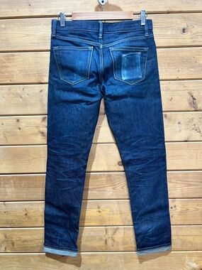 Uniqlo Kaihara Selvedge Jeans Slim Straight Low Rise 28x32 Dark Wash